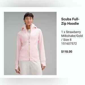 Lululemon full zip pink hoodie